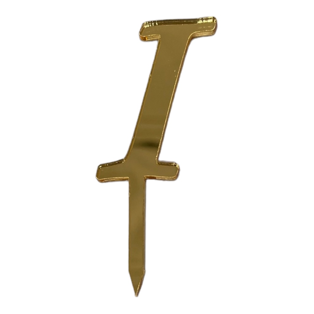 Cake Topper Buchstabe - I - GOLD - Acryl - Shantys