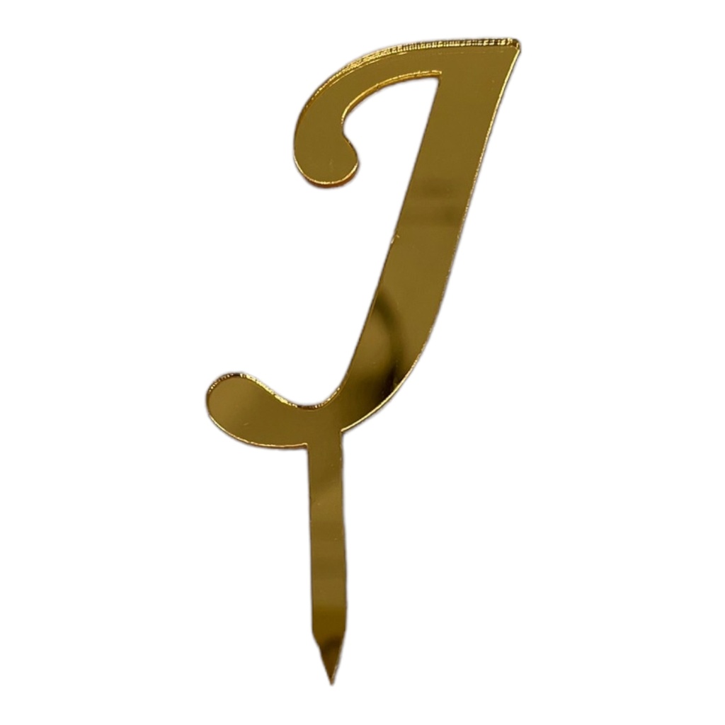 [83609] Cake Topper Buchstabe - J - GOLD - Acryl - Shantys