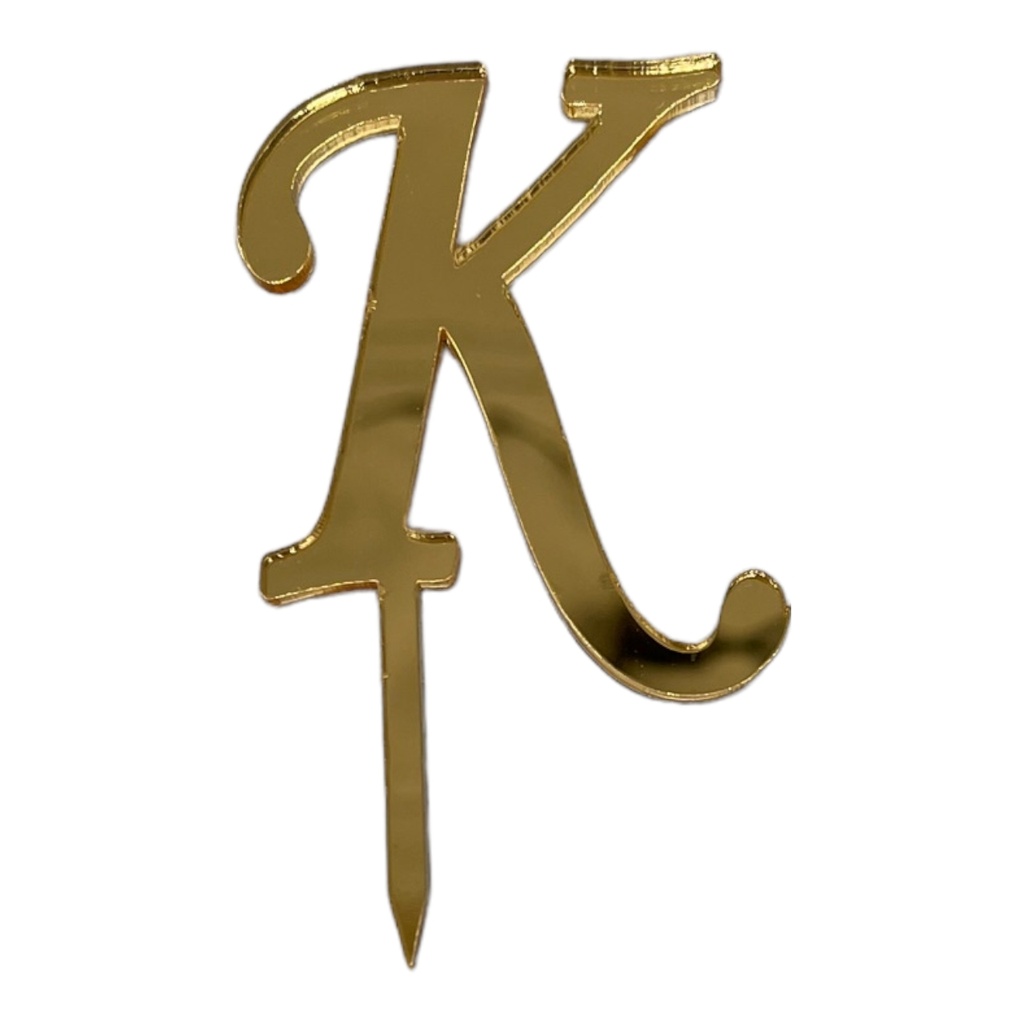 Cake Topper Buchstabe - K - GOLD - Acryl - Shantys