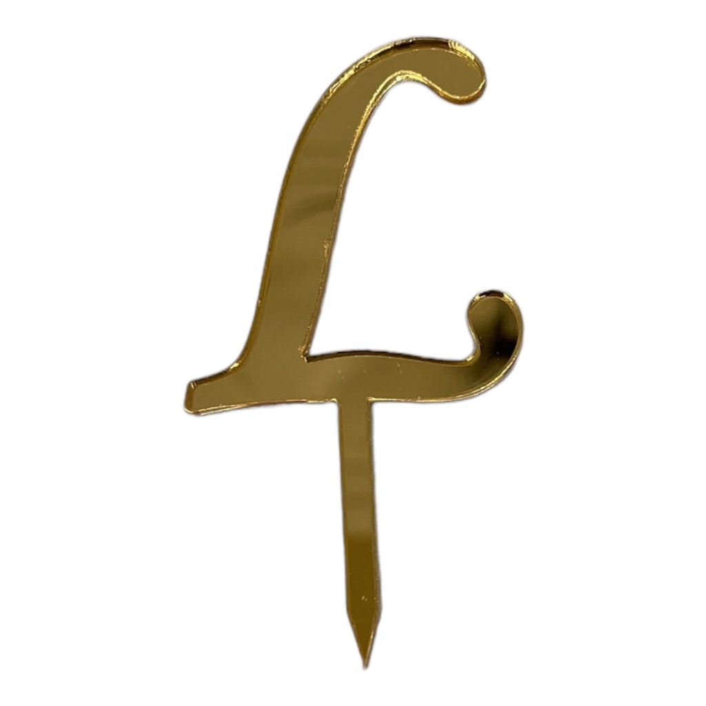Cake Topper Buchstabe - L - GOLD - Acryl - Shantys