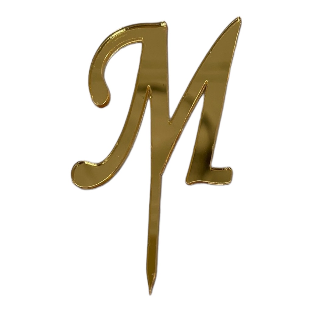 [83612] Cake Topper Buchstabe - M - GOLD - Acryl - Shantys