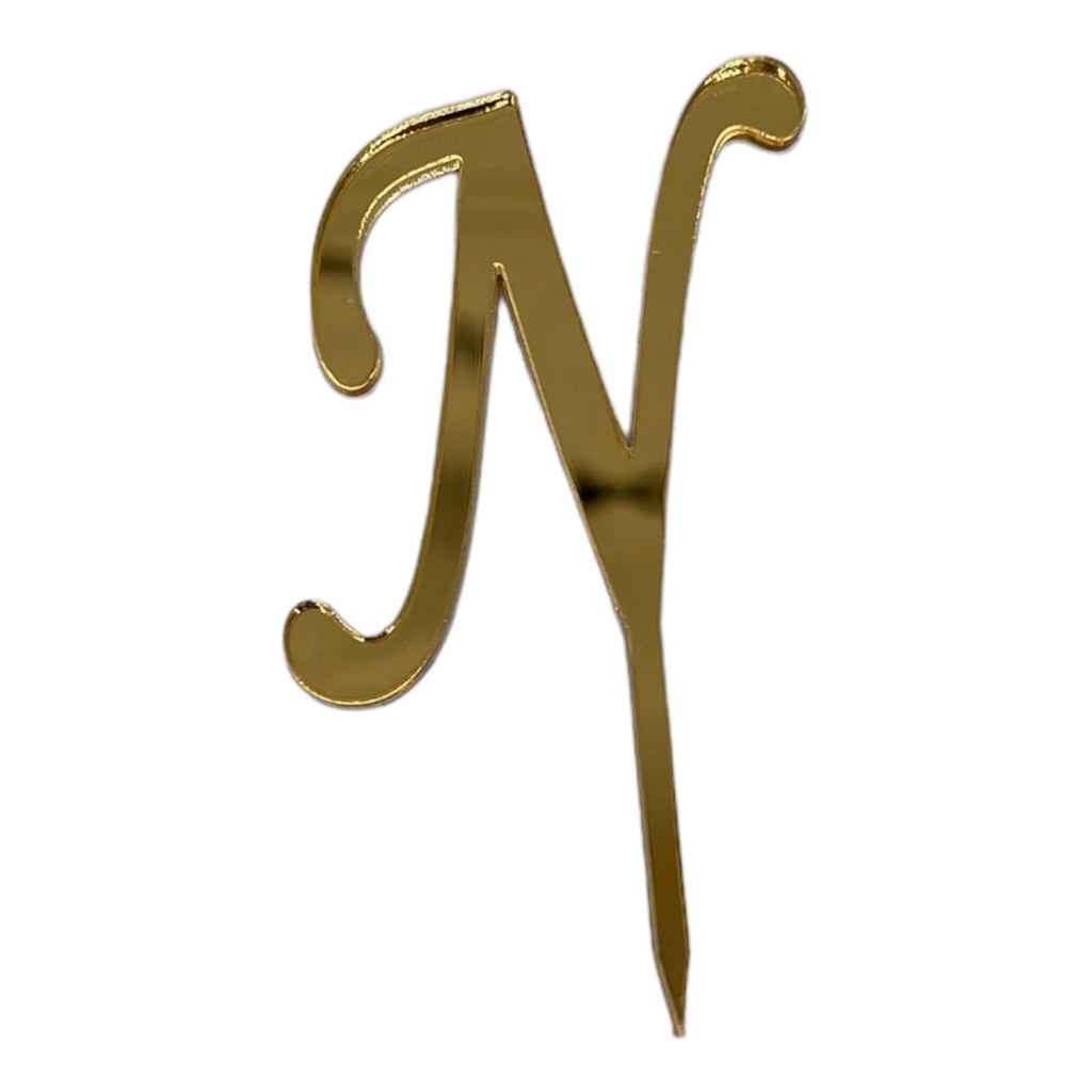[83613] Cake Topper Buchstabe - N - GOLD - Acryl - Shantys