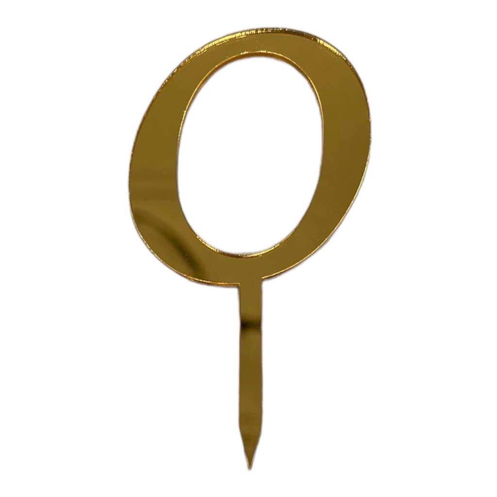 Cake Topper Buchstabe - O - GOLD - Acryl - Shantys