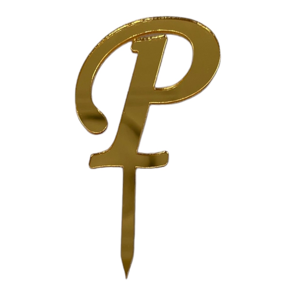 [83615] Cake Topper Buchstabe - P - GOLD - Acryl - Shantys