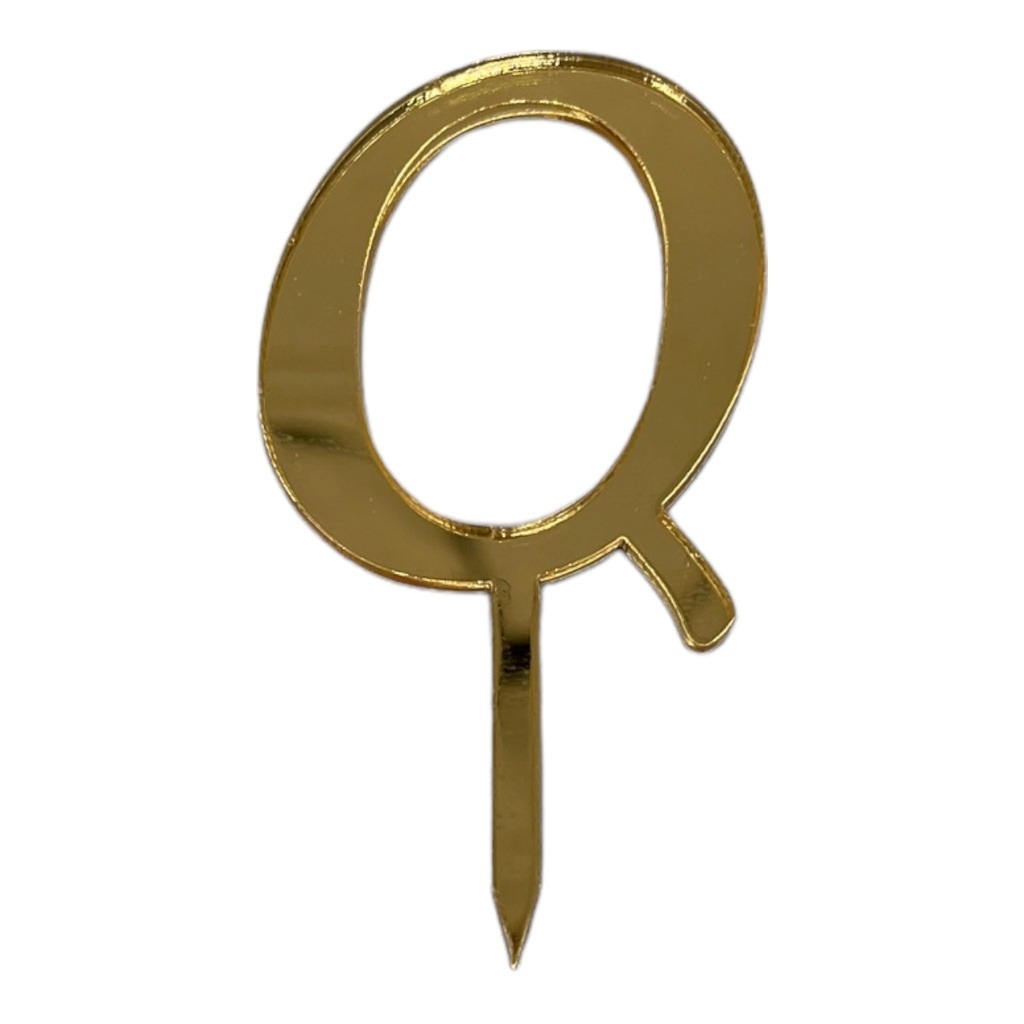 [83616] Cake Topper Buchstabe - Q - GOLD - Acryl - Shantys