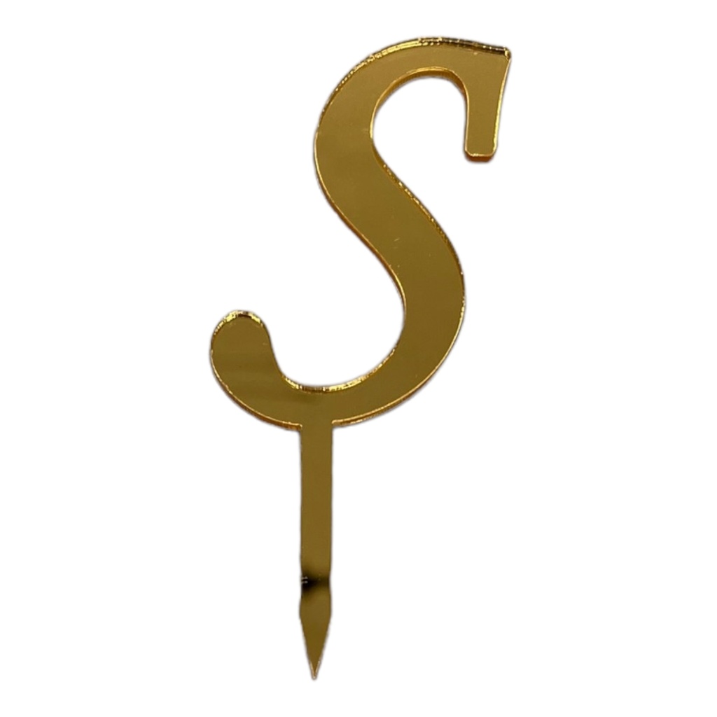 [83618] Cake Topper Buchstabe - S - GOLD - Acryl - Shantys