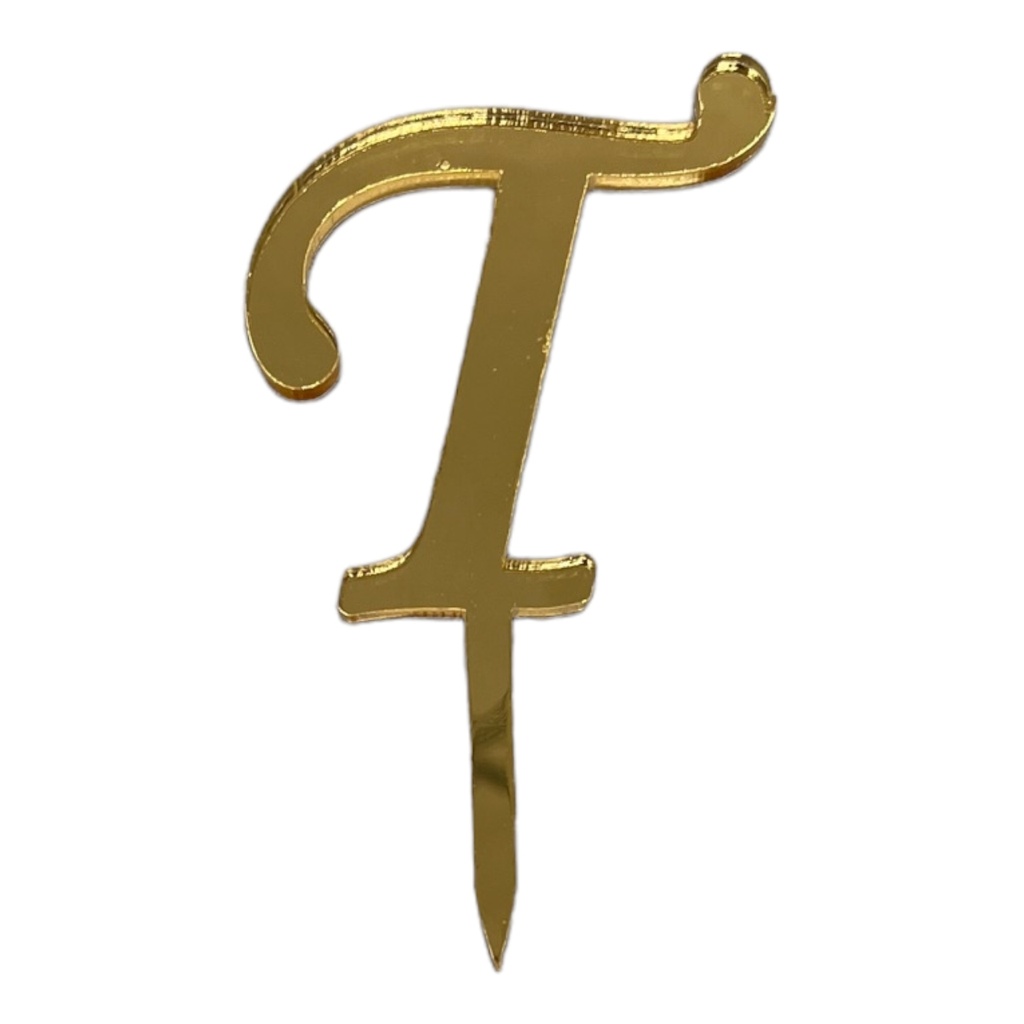 [83619] Cake Topper Buchstabe - T - GOLD - Acryl - Shantys
