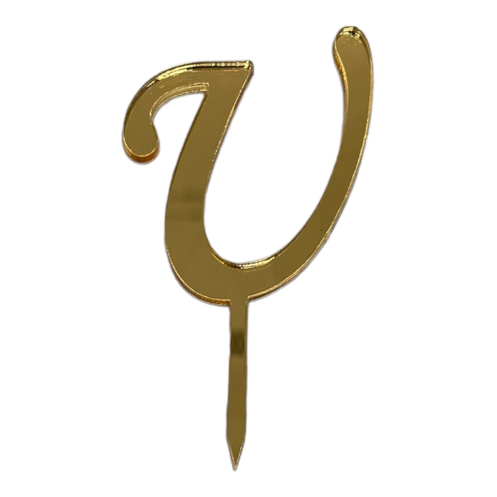 [83620] Cake Topper Buchstabe - U - GOLD - Acryl - Shantys