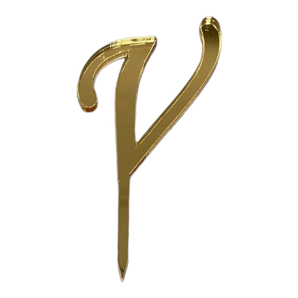 Cake Topper Buchstabe - V - GOLD - Acryl - Shantys