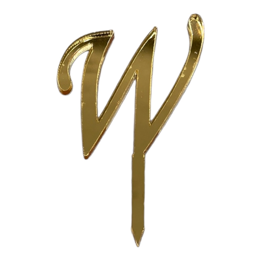 Cake Topper Buchstabe - W - GOLD - Acryl - Shantys