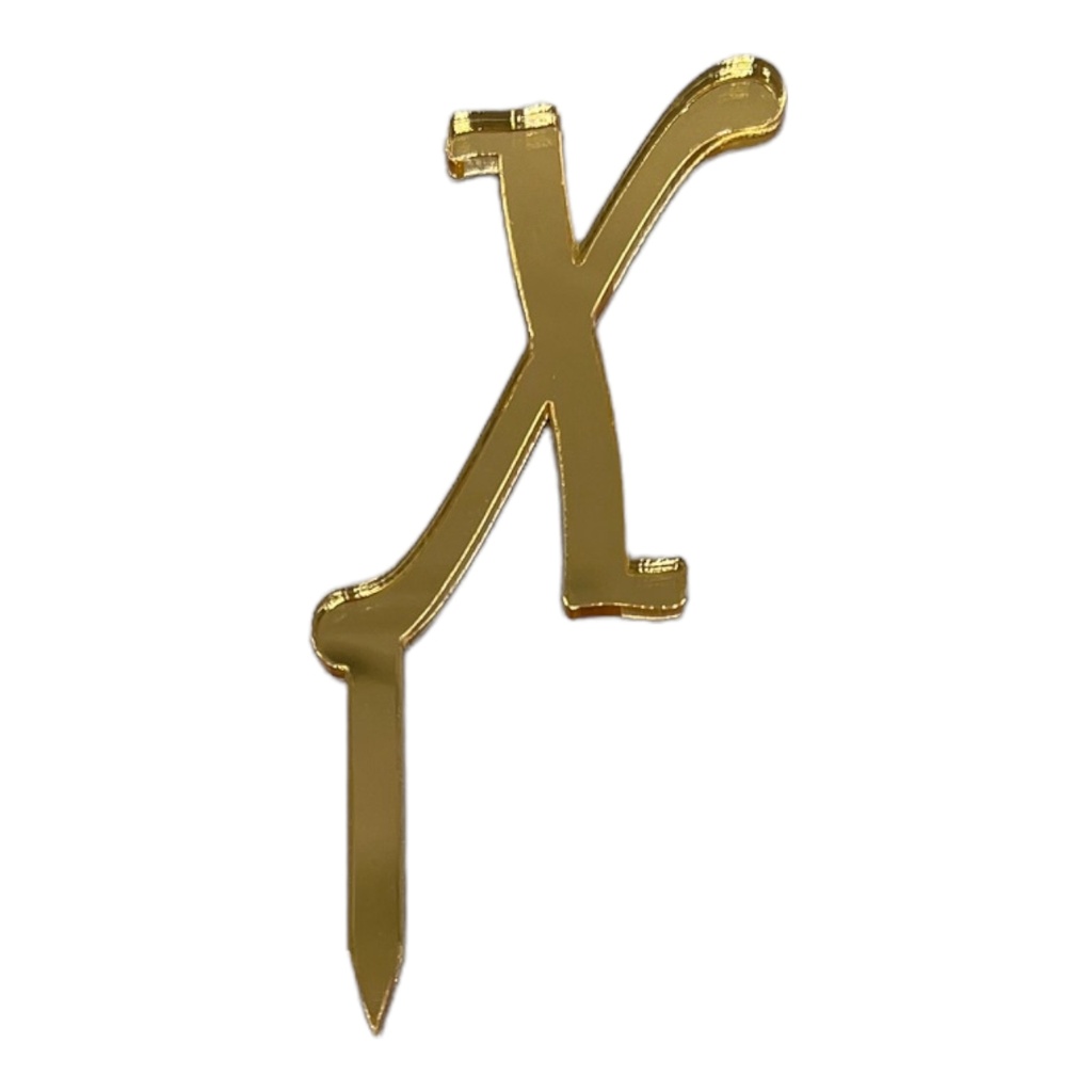 [83623] Cake Topper Buchstabe - X - GOLD - Acryl - Shantys