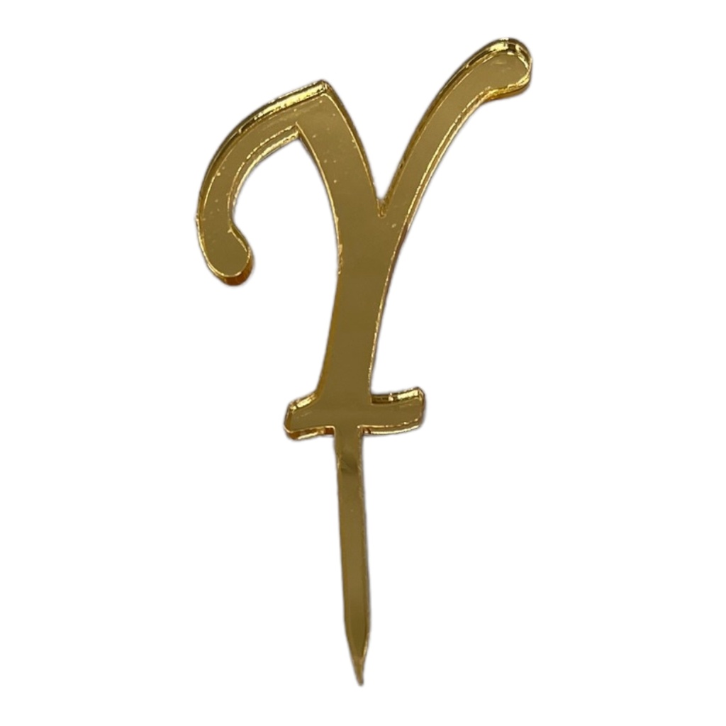Cake Topper Buchstabe - Y - GOLD - Acryl - Shantys