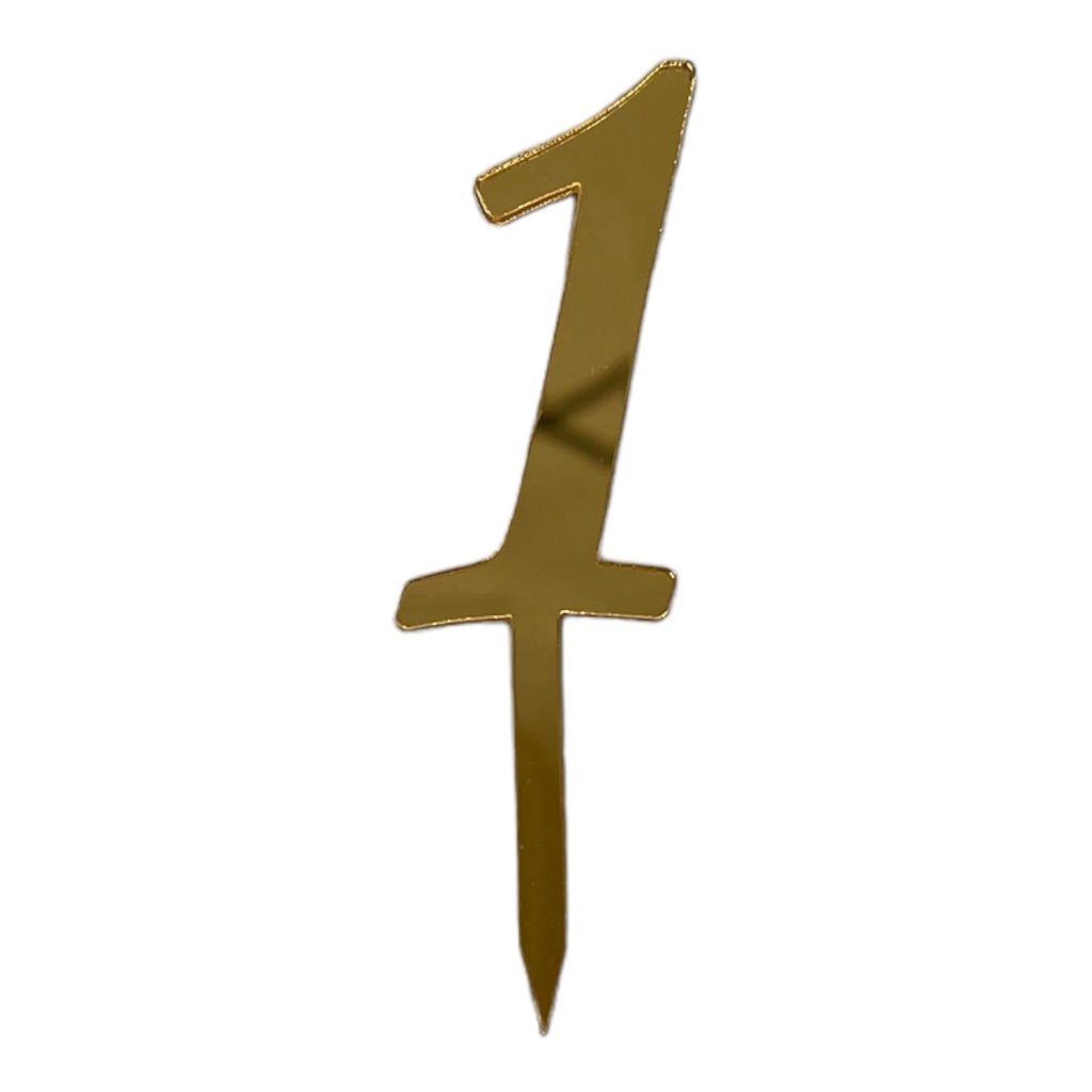 Cake Topper Zahl - 1 - GOLD - Acryl - Shantys
