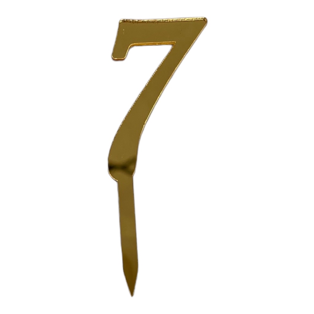 [83633] Cake Topper Zahl - 7 - GOLD - Acryl - Shantys