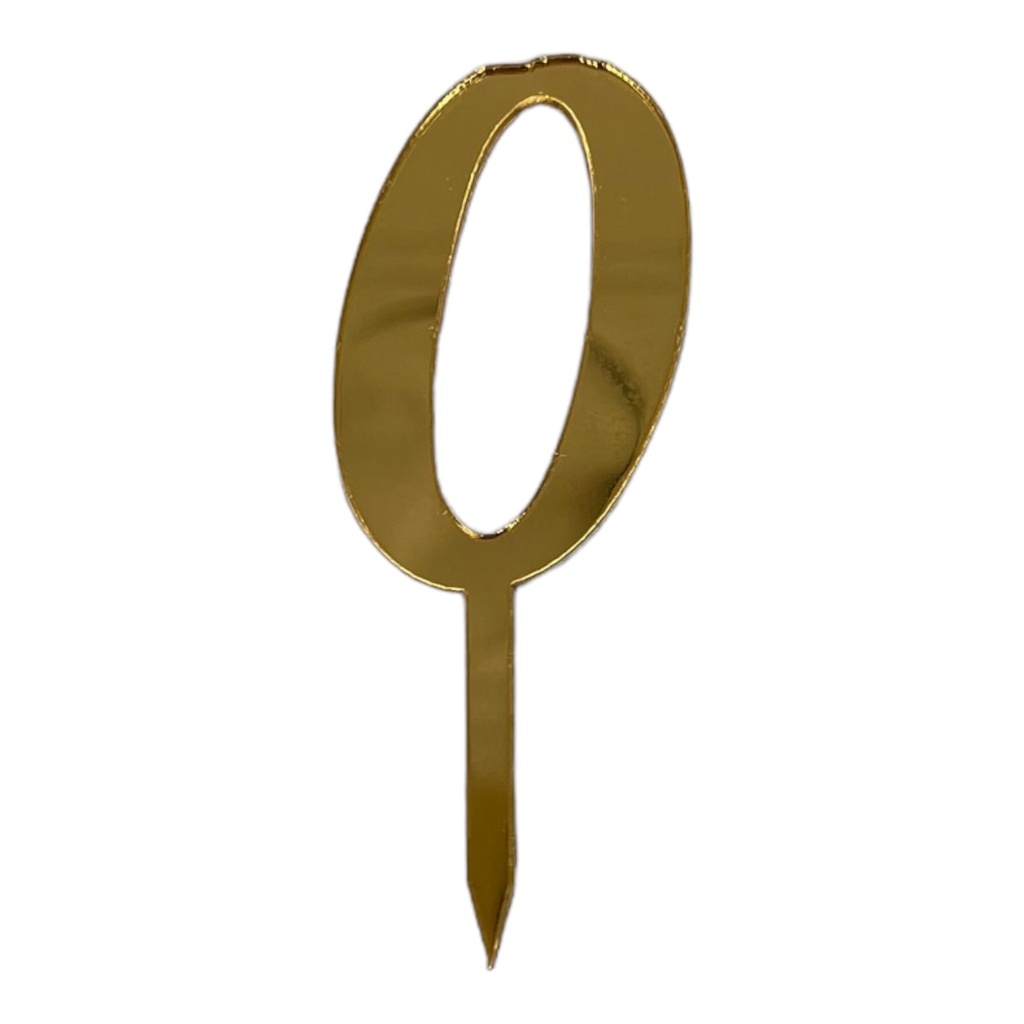 Cake Topper Zahl - 0 - GOLD - Acryl - Shantys