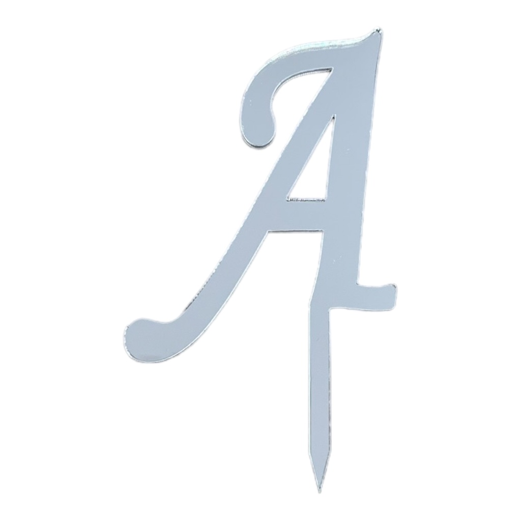 [83640] Cake Topper Buchstabe - A - SILBER - Acryl - Shantys