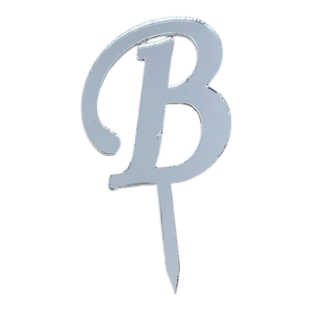 [83641] Cake Topper Buchstabe - B - SILBER - Acryl - Shantys
