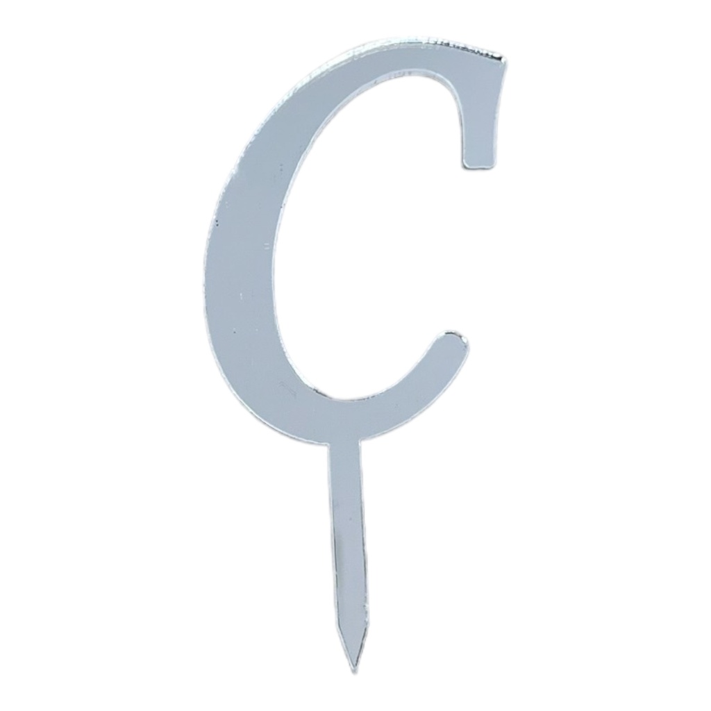[83642] Cake Topper Buchstabe - C - SILBER - Acryl - Shantys
