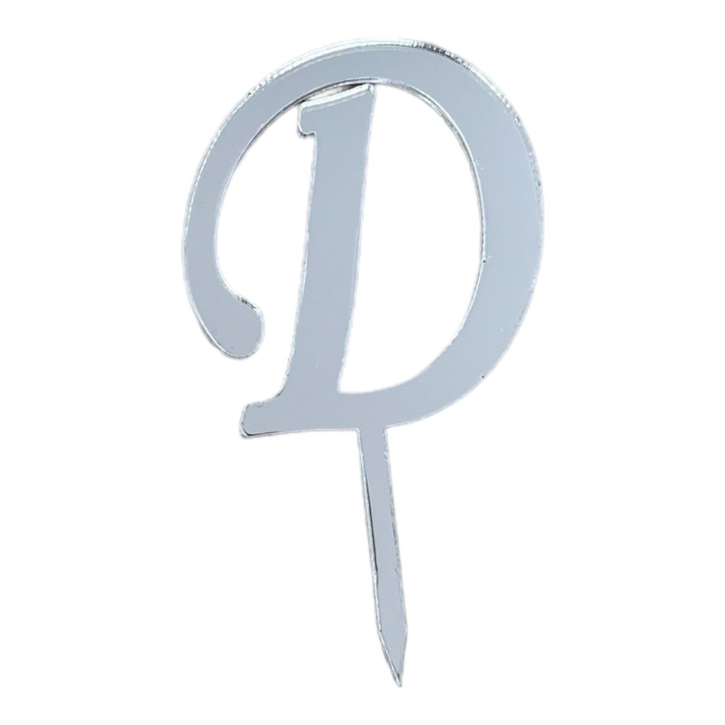 Cake Topper Buchstabe - D - SILBER - Acryl - Shantys
