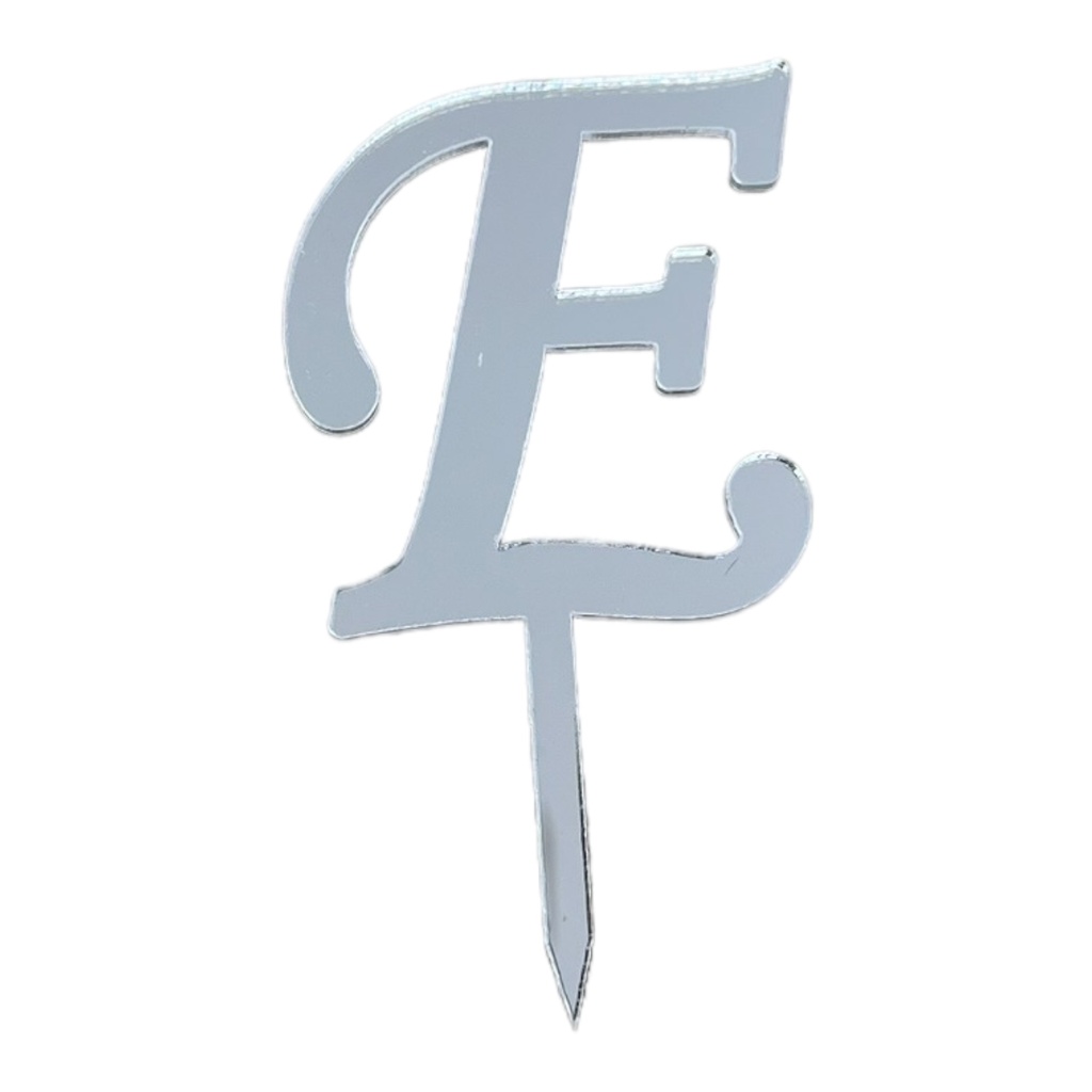 [83644] Cake Topper Buchstabe - E - SILBER - Acryl - Shantys