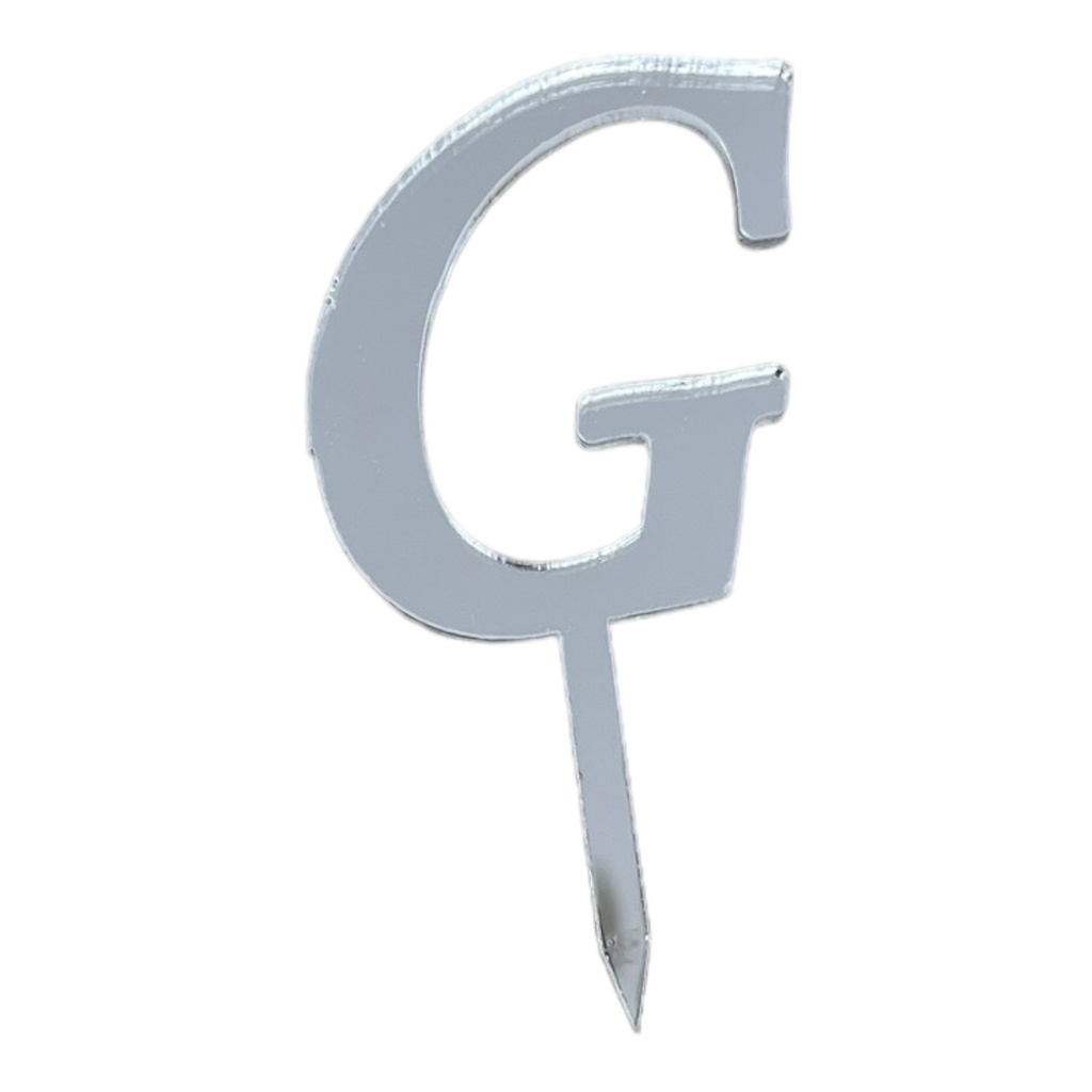 [83646] Cake Topper Buchstabe - G - SILBER - Acryl - Shantys