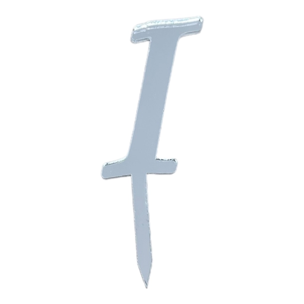 [83648] Cake Topper Buchstabe - I - SILBER - Acryl - Shantys