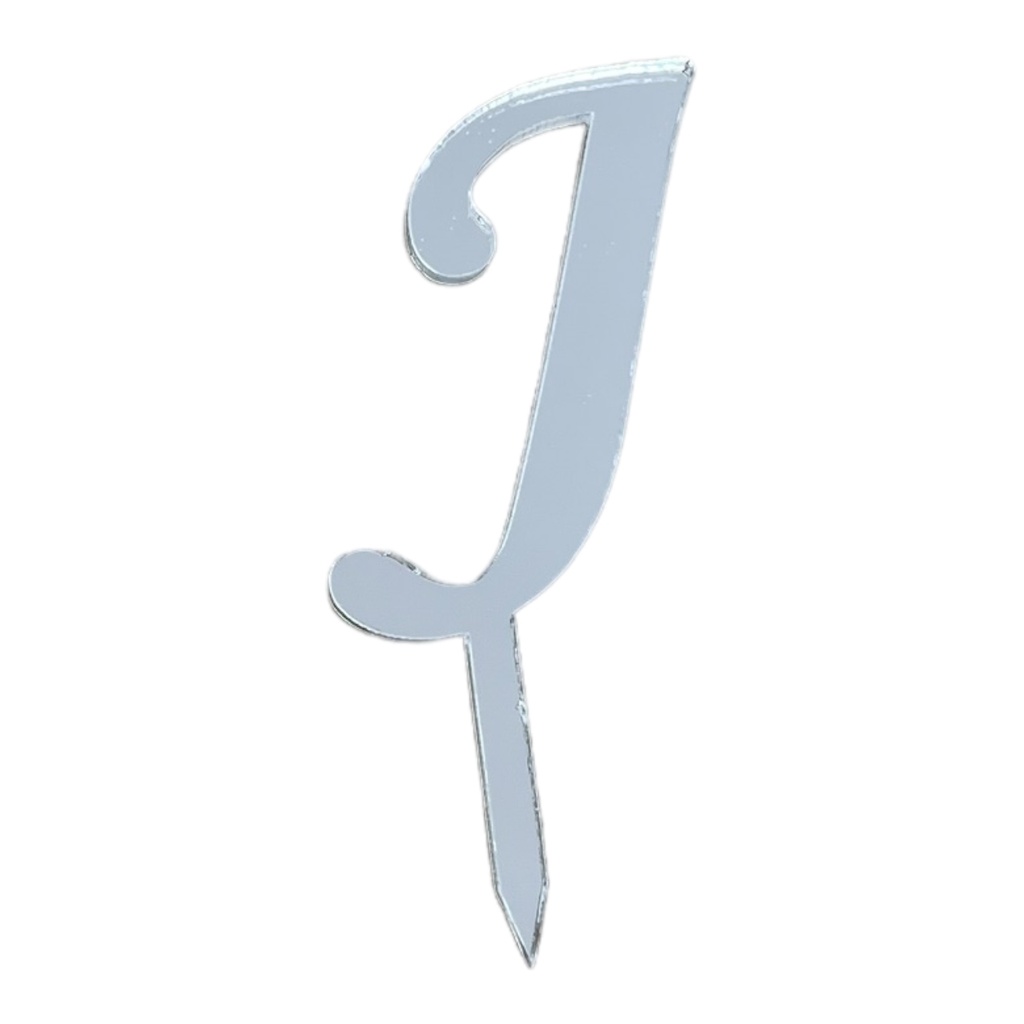Cake Topper Buchstabe - J - SILBER - Acryl - Shantys