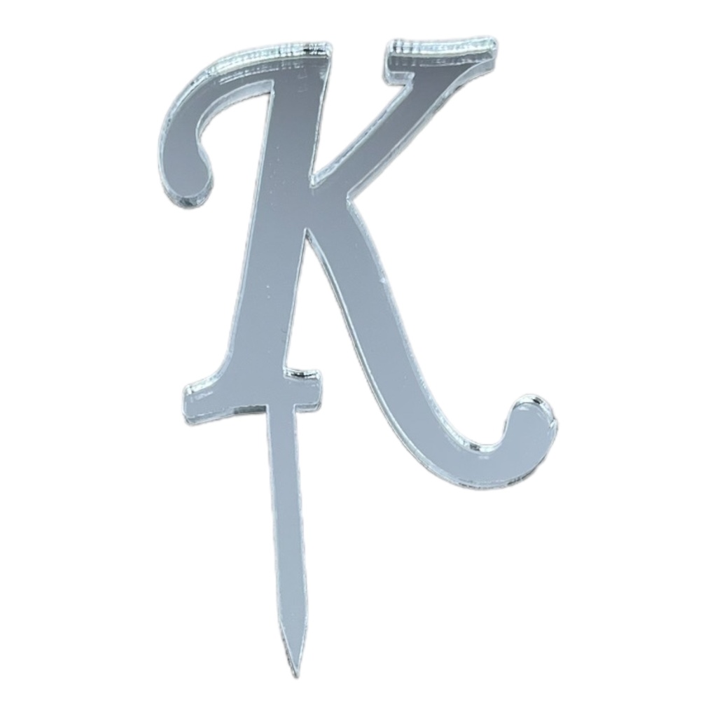 Cake Topper Buchstabe - K - SILBER - Acryl - Shantys
