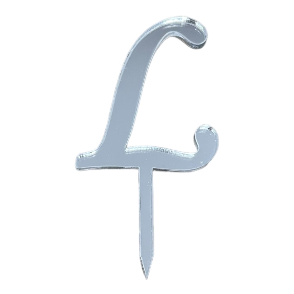 Cake Topper Buchstabe - L - SILBER - Acryl - Shantys