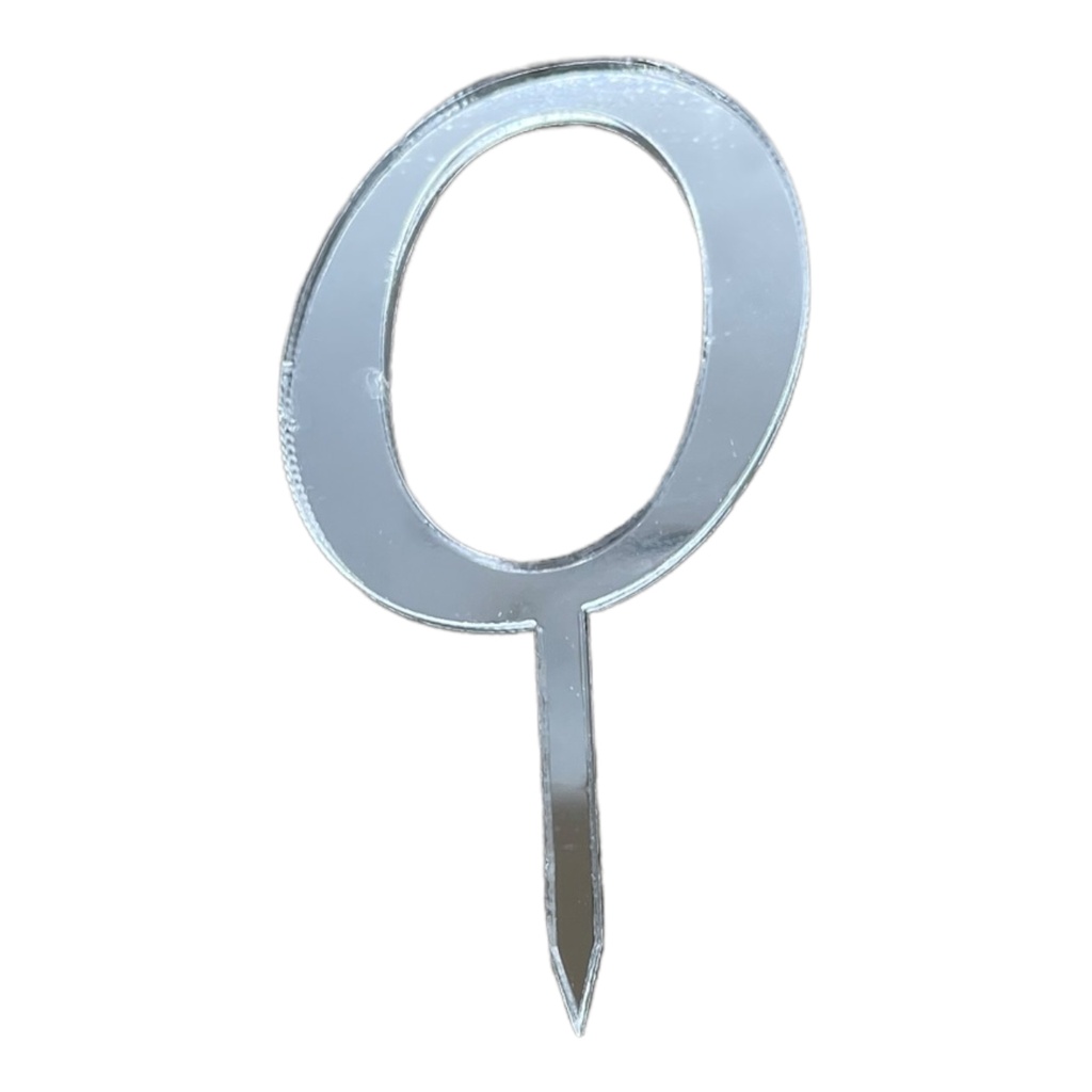 Cake Topper Buchstabe - O - SILBER - Acryl - Shantys