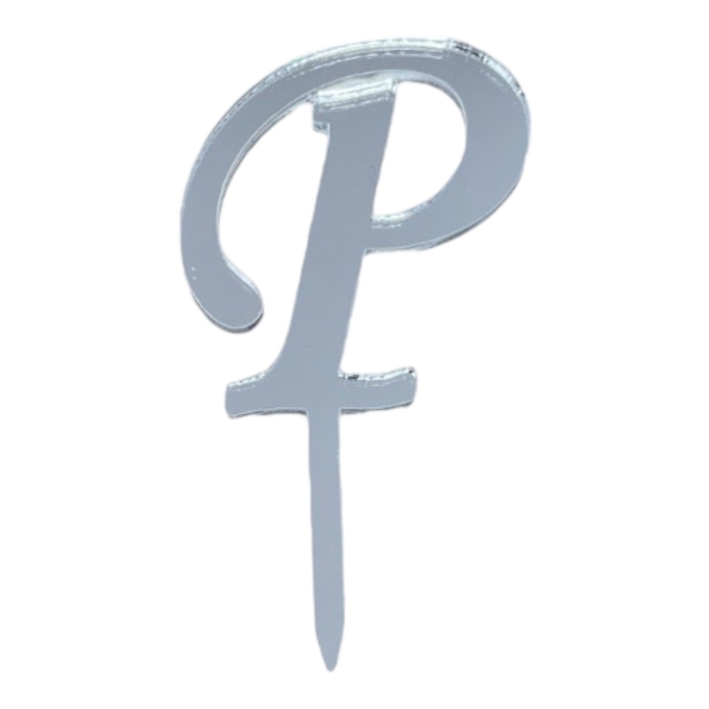 [83655] Cake Topper Buchstabe - P - SILBER - Acryl - Shantys
