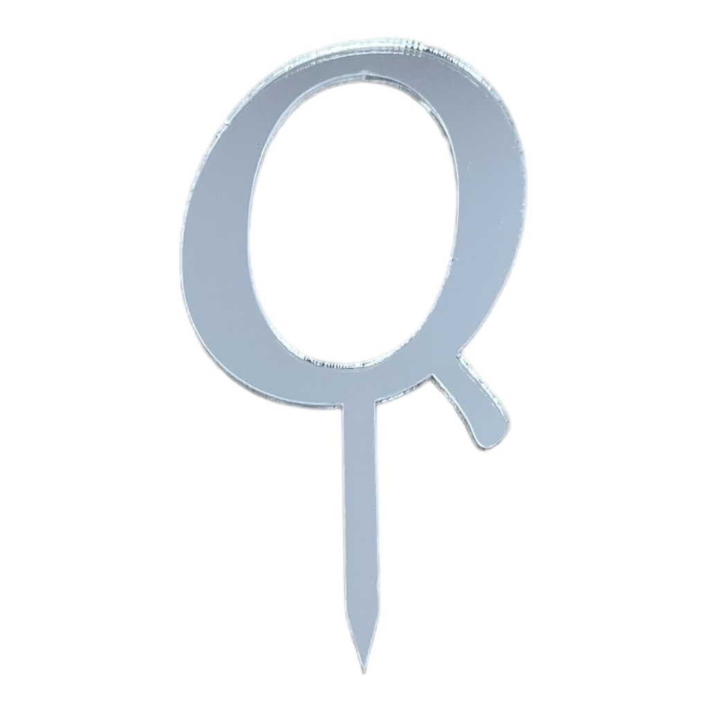 [83656] Cake Topper Buchstabe - Q - SILBER - Acryl - Shantys