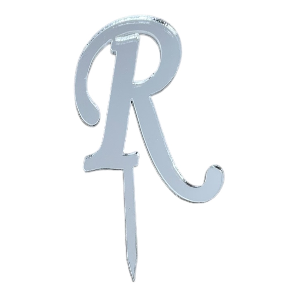 Cake Topper Buchstabe - R - SILBER - Acryl - Shantys