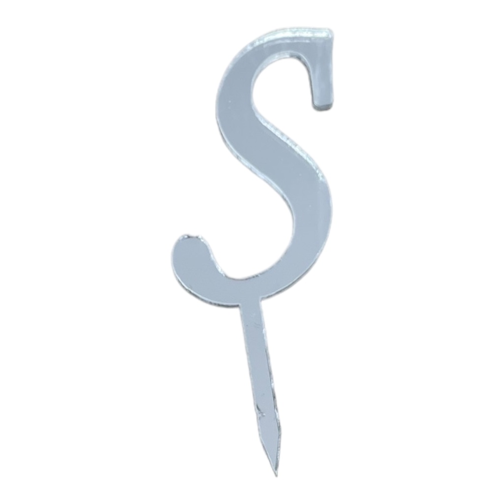 [83658] Cake Topper Buchstabe - S - SILBER - Acryl - Shantys