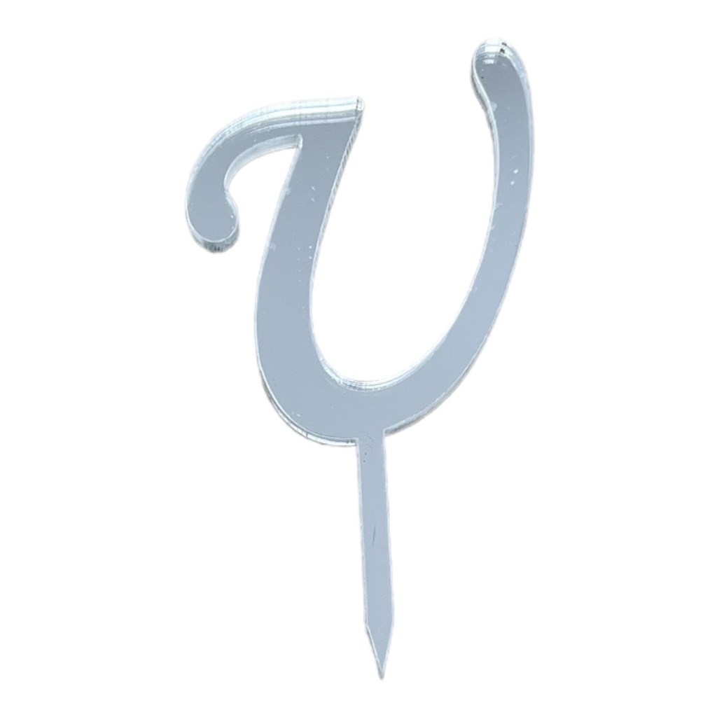 [83660] Cake Topper Buchstabe - U - SILBER - Acryl - Shantys