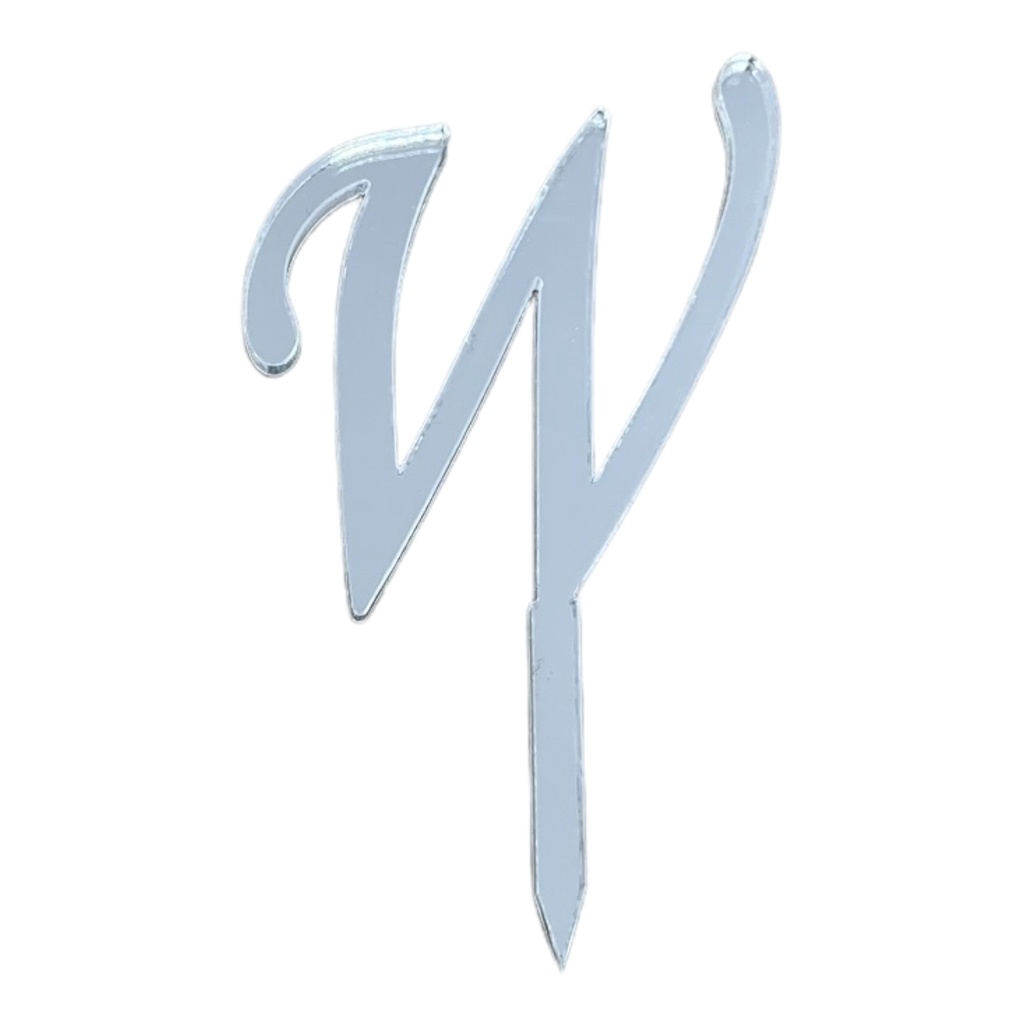 [83662] Cake Topper Buchstabe - W - SILBER - Acryl - Shantys