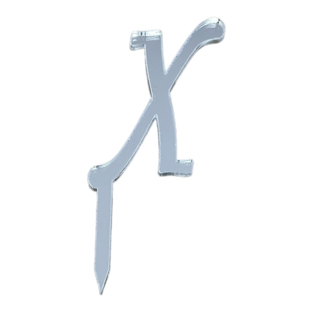 [83663] Cake Topper Buchstabe - X - SILBER - Acryl - Shantys