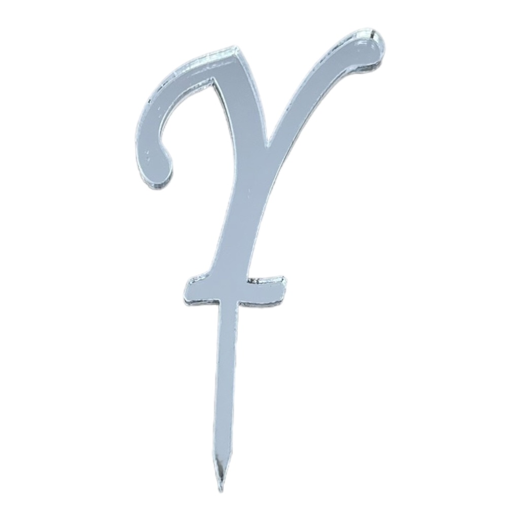 Cake Topper Buchstabe - Y - SILBER - Acryl - Shantys