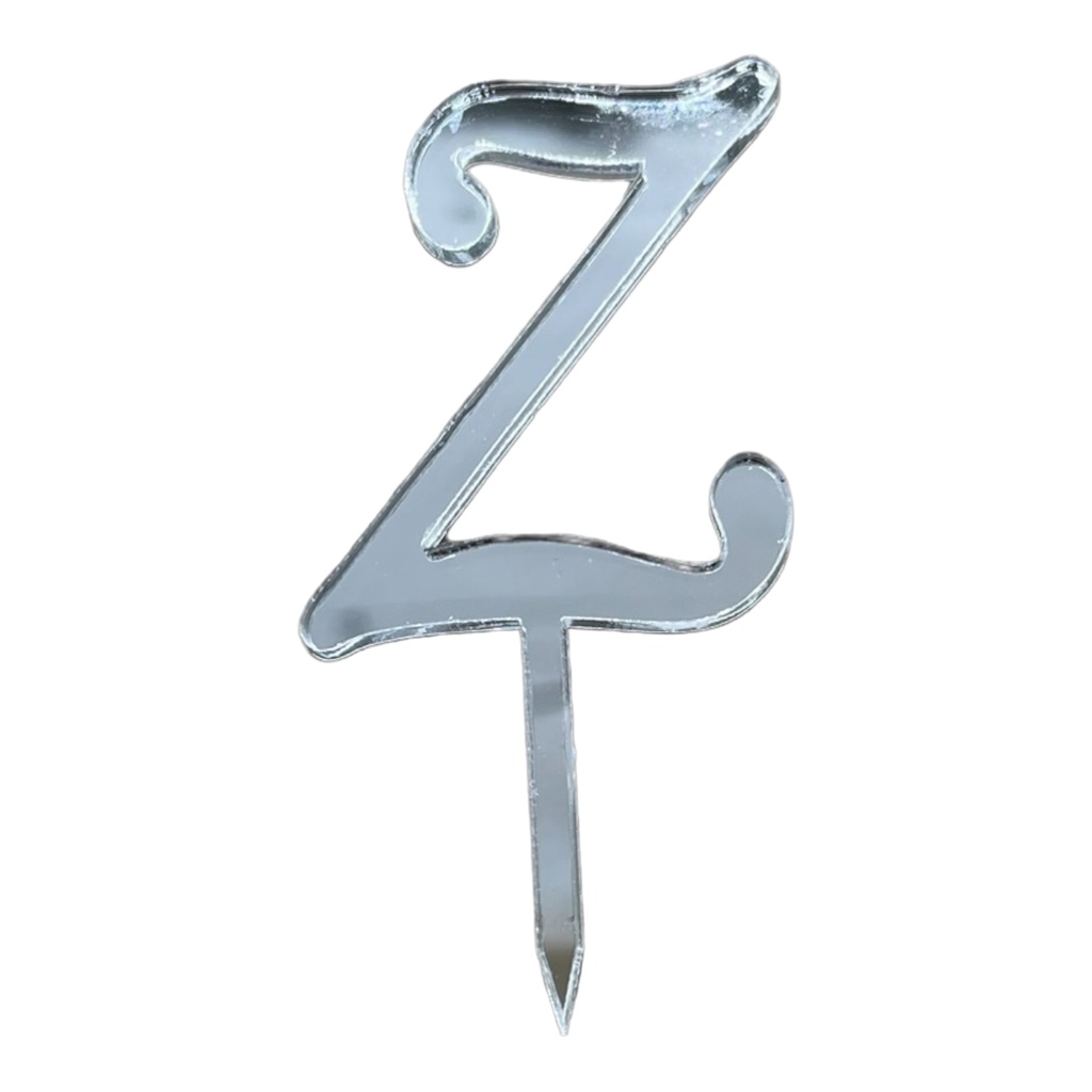 Cake Topper Buchstabe - Z - SILBER - Acryl - Shantys