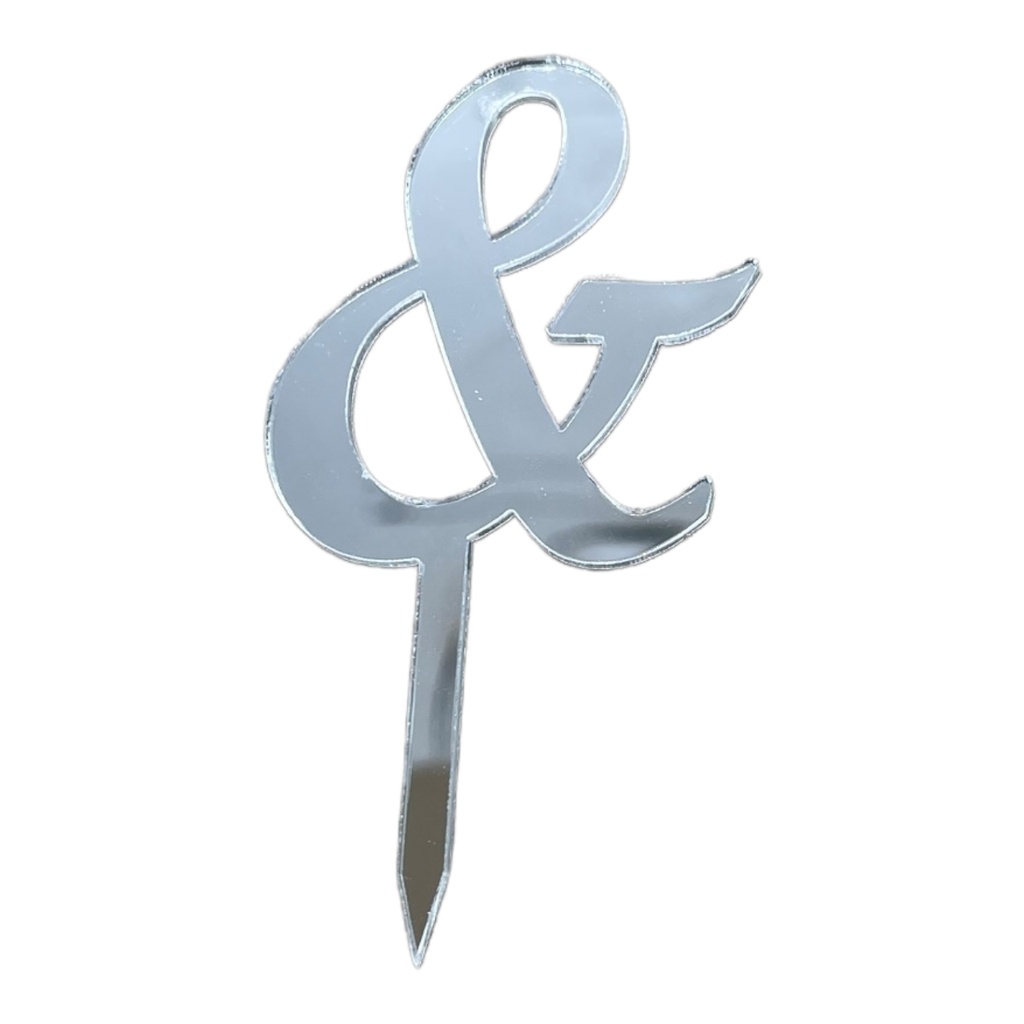 [83666] Cake Topper Buchstabe - & - SILBER - Acryl - Shantys