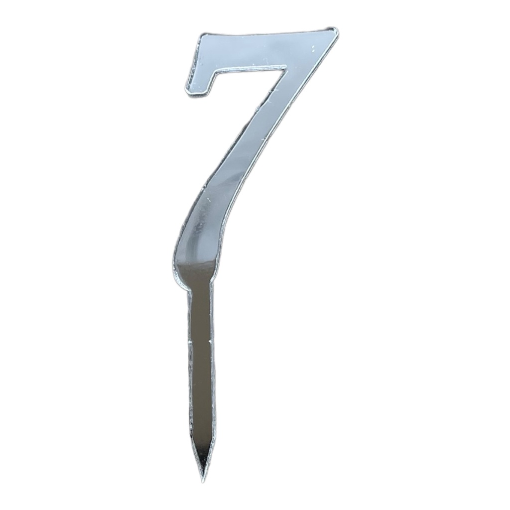 Cake Topper Zahl - 7 - SILBER - Acryl - Shantys