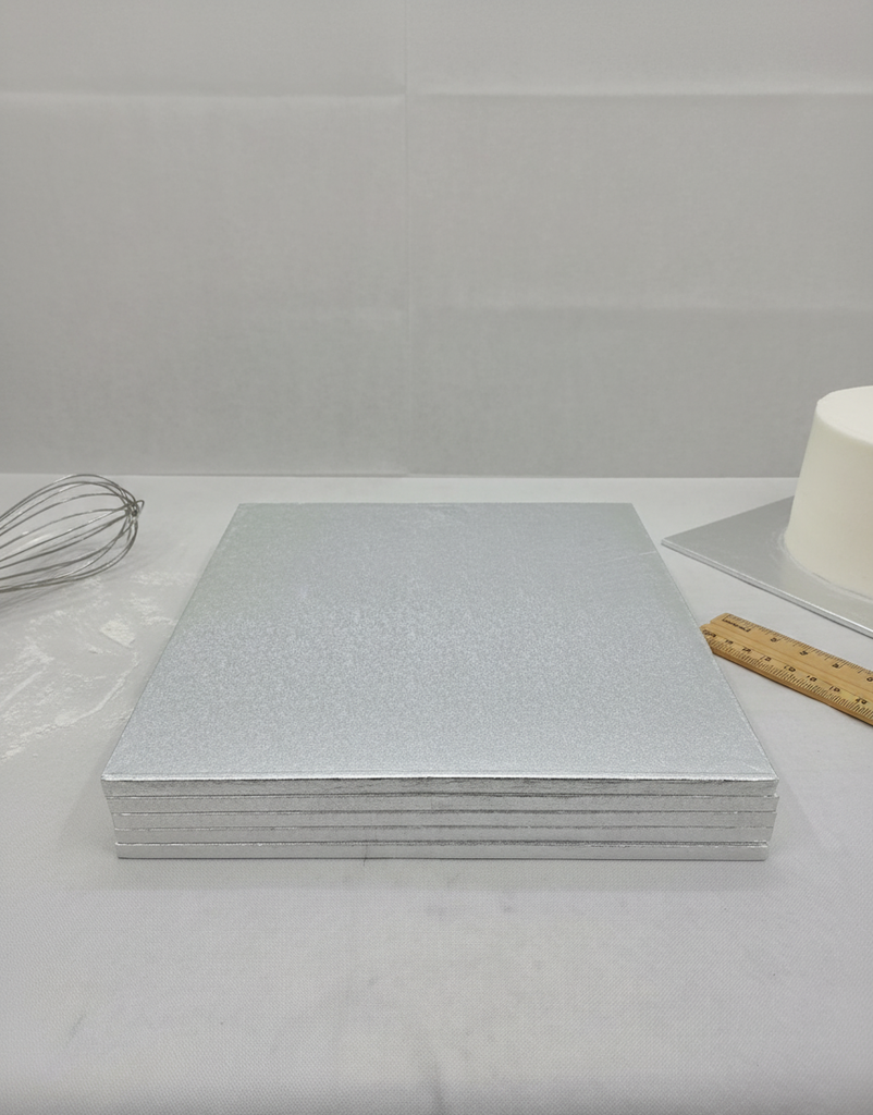 5 x Cake Drum 45x35 cm rechteckig SILBER (13 mm) - Cakeboard PACKMANIA