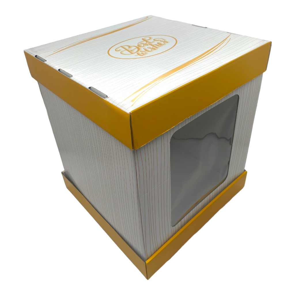 Hohe Tortenbox - mit Fenster - 34 x 34 x 40 cm