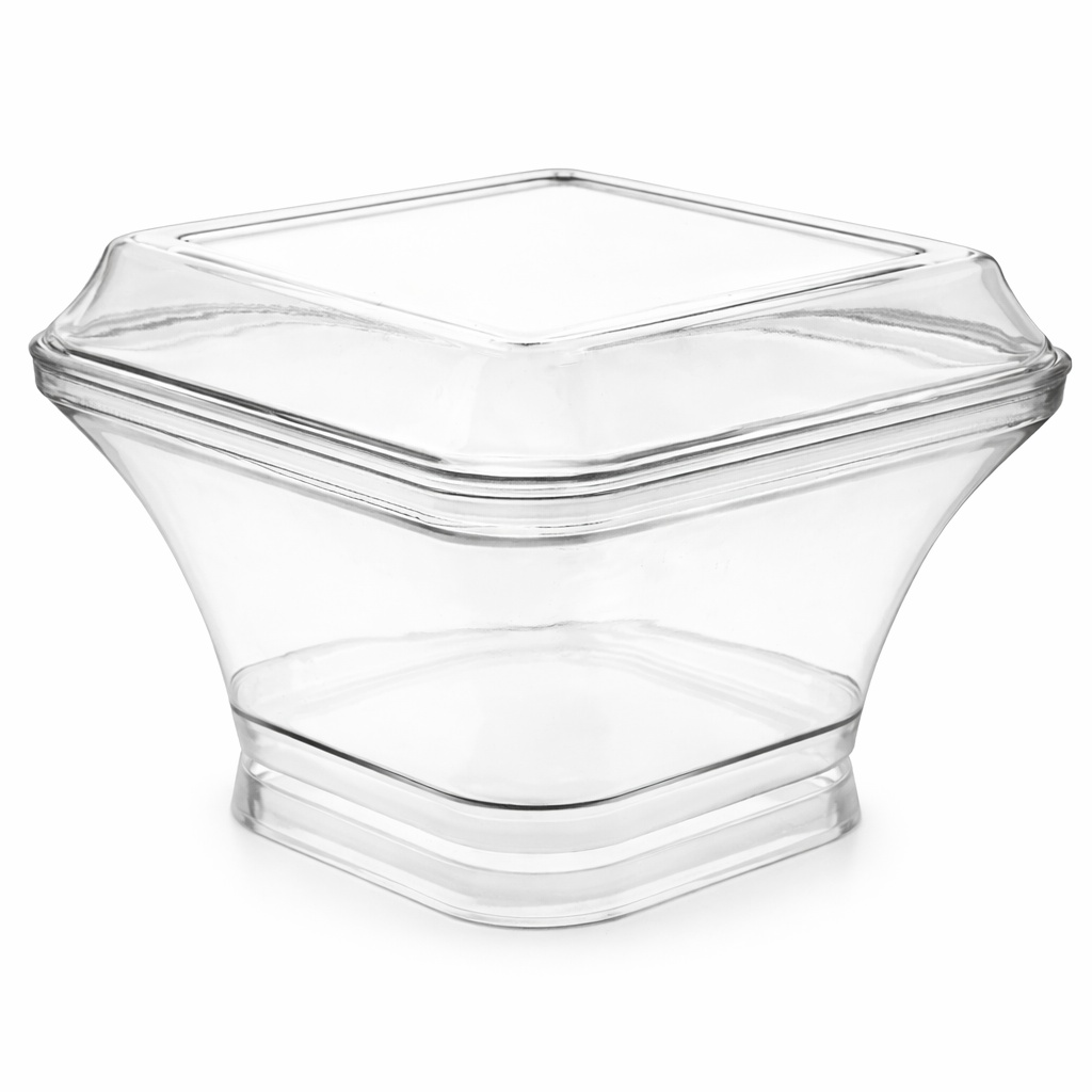 MAY 314 - Plastikbecher (500 Stück) - QUADRAT - 260 ml - 110x110x64mm - (Becher+Deckel)