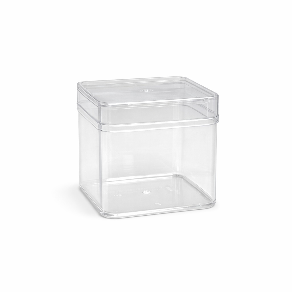 MAY 282 - Plastikbecher (240 Stück) - SOFTQUADRAT - 250 ml - 70x70x78mm - (Becher+Deckel)