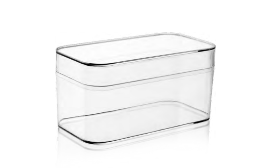 MAY 287 - Plastikbecher (240 Stück) - RECHTECK - 300 ml - 112x63x60mm - (Becher+Deckel)
