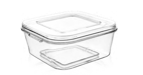MAY 315 - Plastikbecher (450 Stück) - QUADRAT - 270 ml - 110x110x47m - (Becher+Deckel)