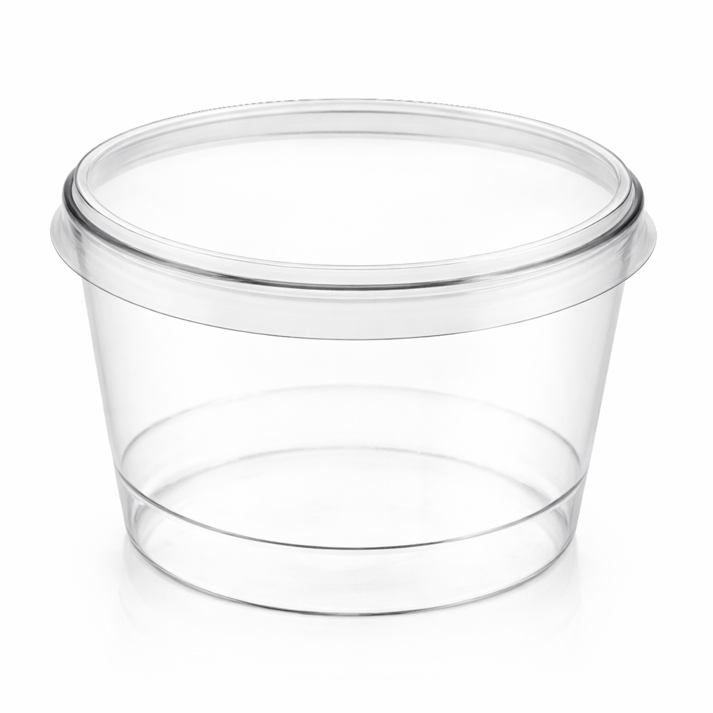 MAY 356 - Plastikbecher (300 Stück) - RUND - 250 ml - 80x55mm - (Becher+Deckel)