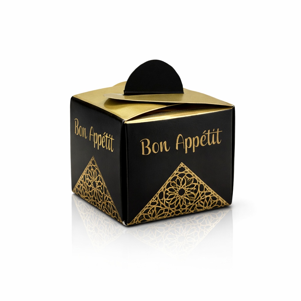 500 x SINGLE Baklava Box mit Griff - 5 x 5 x 4,5 cm (Bon Appetit)