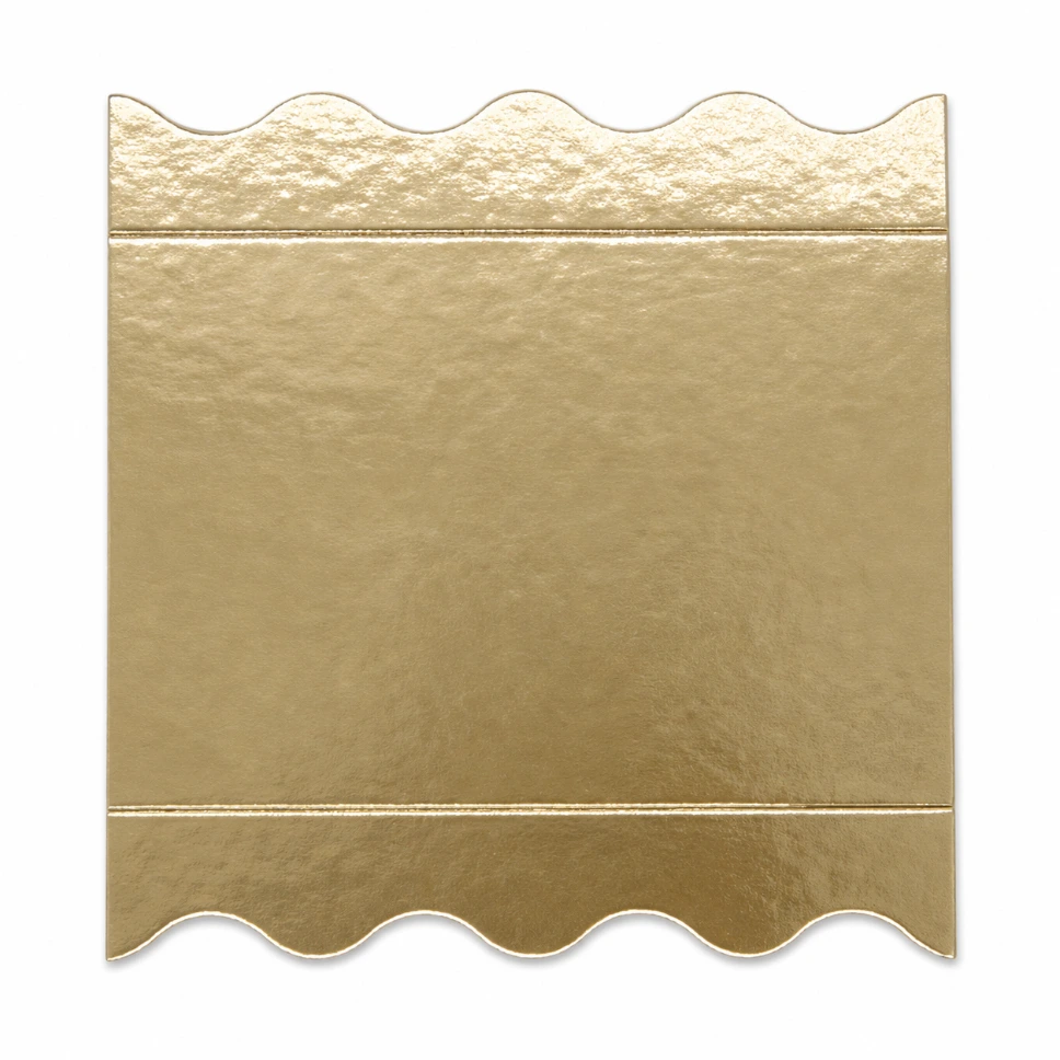 50 x Tortenuntersetzer zweiseitig - GOLD-SILBER spiegelnd - rechteckig - 14,5 x 9,5 cm